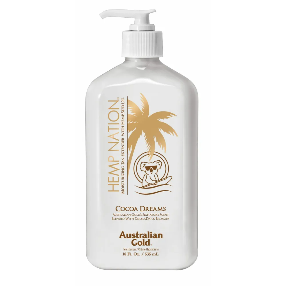 Australian Gold Hemp Nation Cocoa Dreams Tan Extender Päevitusjärgne kehakreem kookose ja apelsiniga 535ml